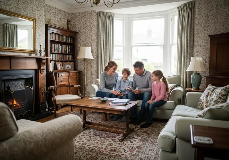 Happy family in their home discussing financial planning - personal tax advisers Kent